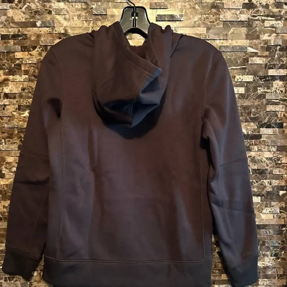 Boys NIKE Dark Brown Dri fit Hoodie with Bold Orange Helmet Graphic 10/12 - Picture 2 of 6